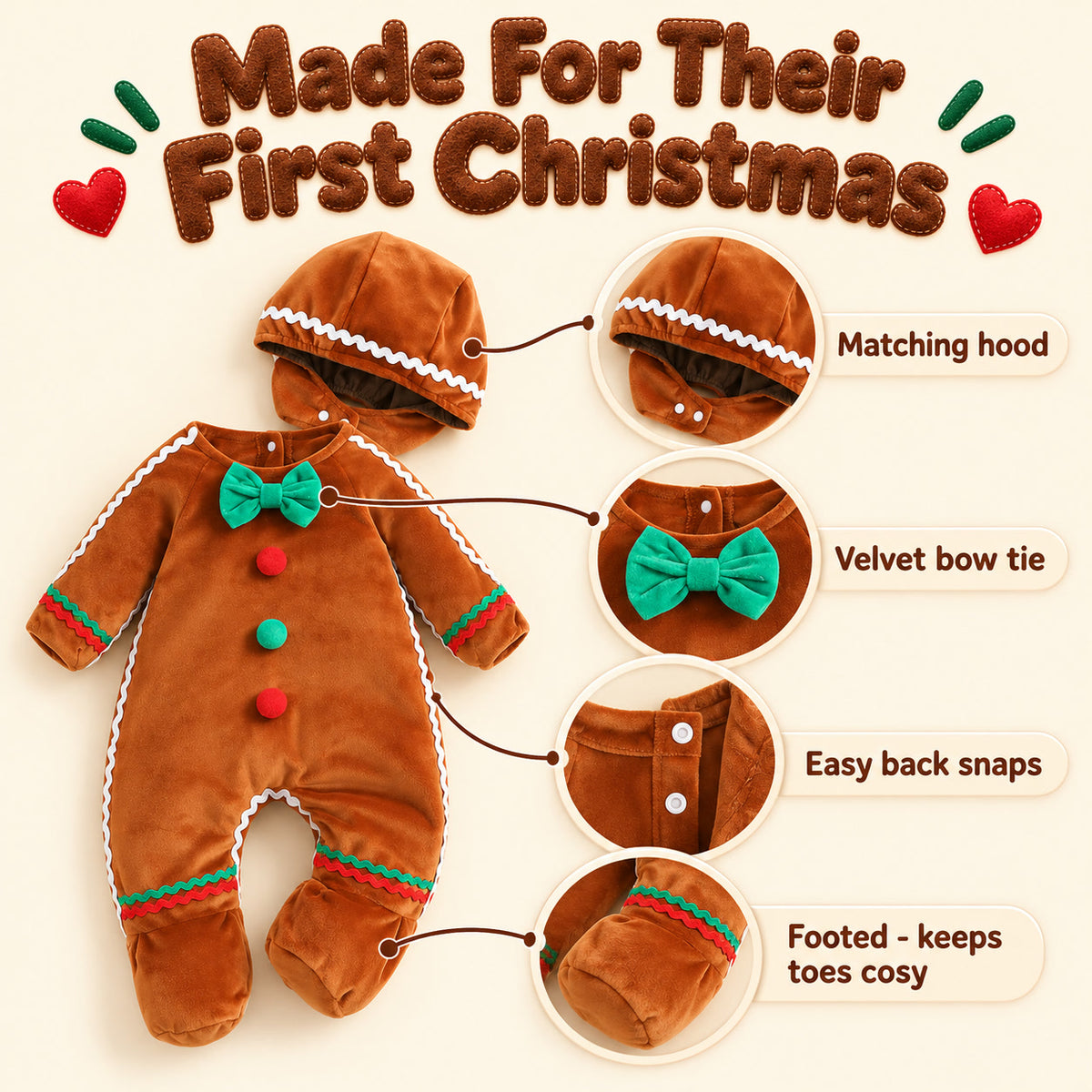 Cuddlemas Christmas Character Romper